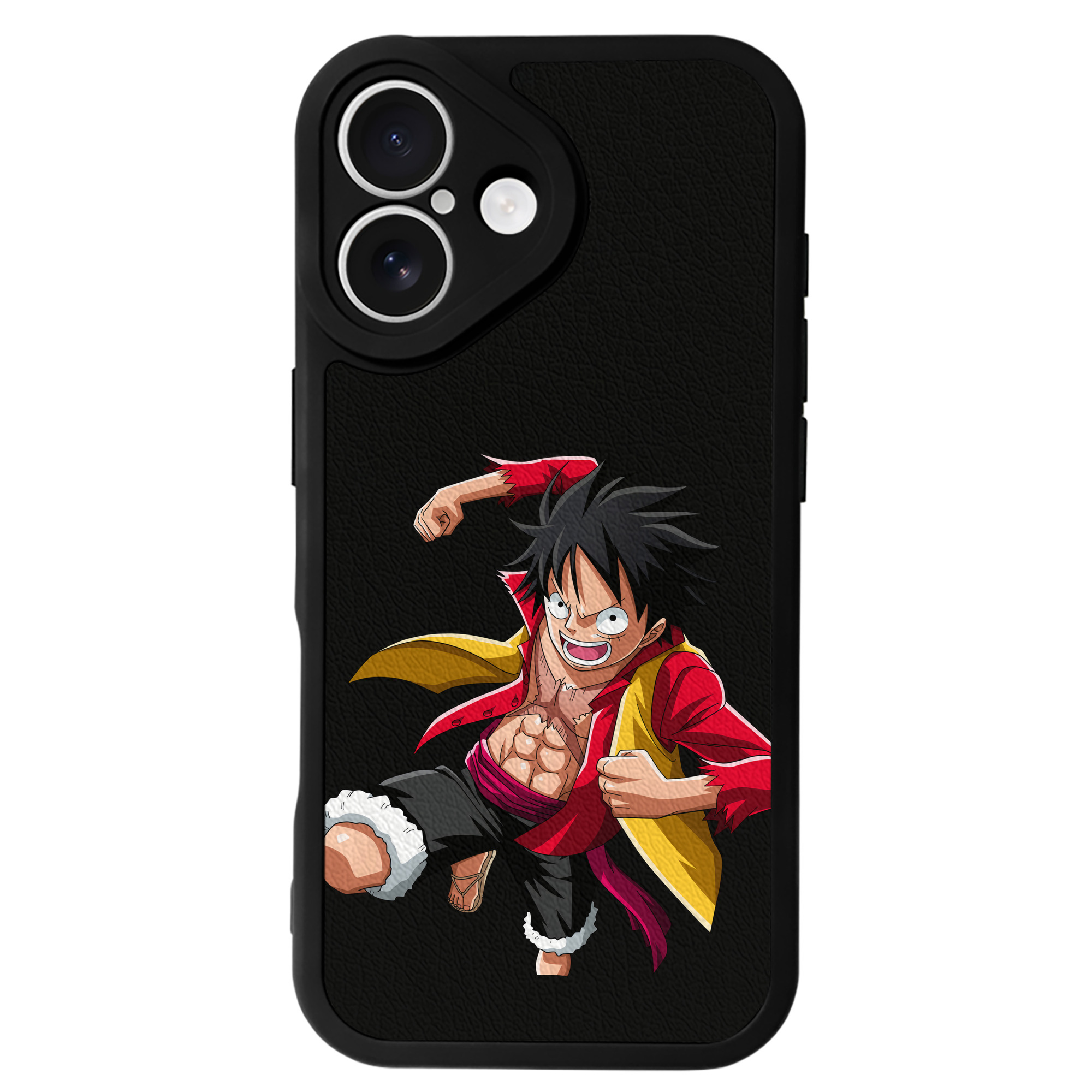 （画像用） ワンピース モンキー・D・ルフィ ONE PIECE Monkey D. Luffy 【iPhone 16シリーズ対応】シリコンスマホケース（レザー調） 材質：シリコン